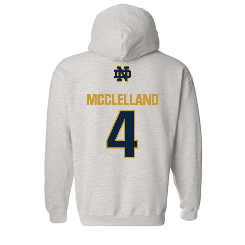 Notre Dame - NCAA Women's Lacrosse : Ellie McClelland - Classic Fashion Shersey Hooded Sweatshirt-1