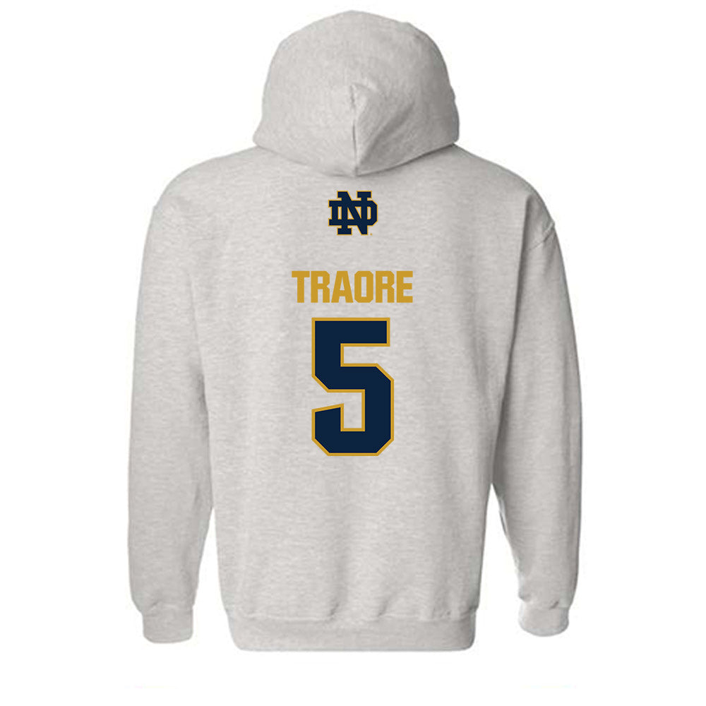 Notre Dame - NCAA Football : Boubacar Traore - Classic Fashion Shersey Hooded Sweatshirt-1