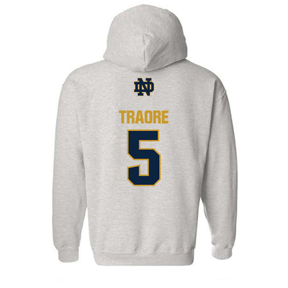 Notre Dame - NCAA Football : Boubacar Traore - Classic Fashion Shersey Hooded Sweatshirt-1