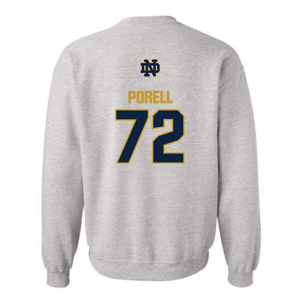 Notre Dame - NCAA Men's Lacrosse : Thomas Porell - Classic Fashion Shersey Crewneck Sweatshirt-1