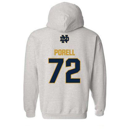 Notre Dame - NCAA Men's Lacrosse : Thomas Porell - Classic Fashion Shersey Hooded Sweatshirt-1