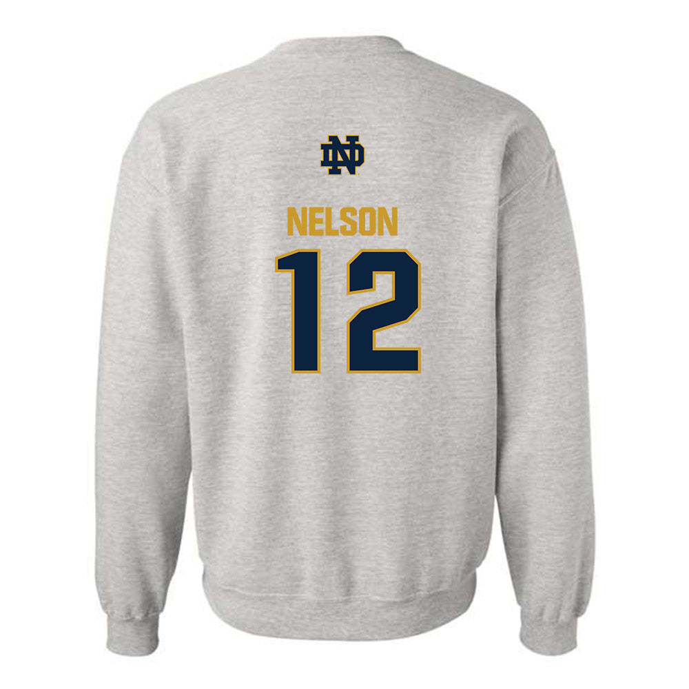 Notre Dame - NCAA Men's Ice Hockey : Henry Nelson - Classic Fashion Shersey Crewneck Sweatshirt