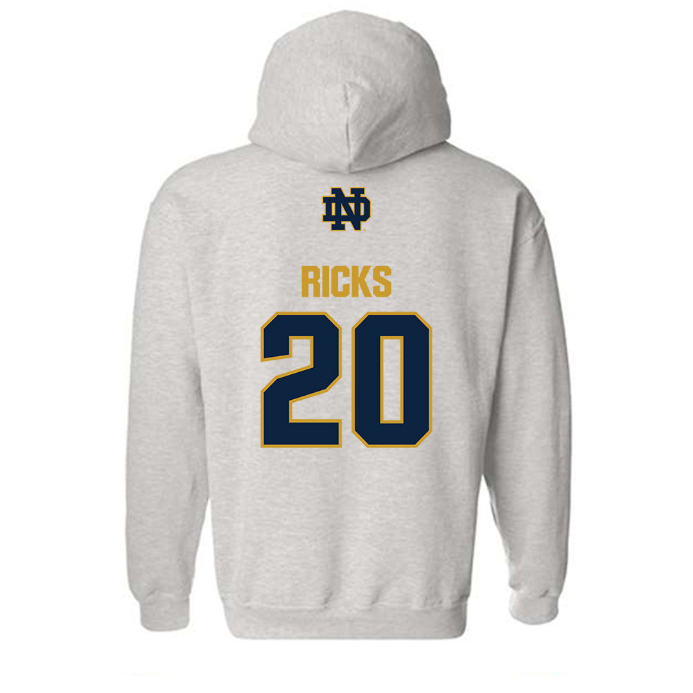 Notre Dame - NCAA Baseball : Caleb Ricks - Classic Fashion Shersey Hooded Sweatshirt-1