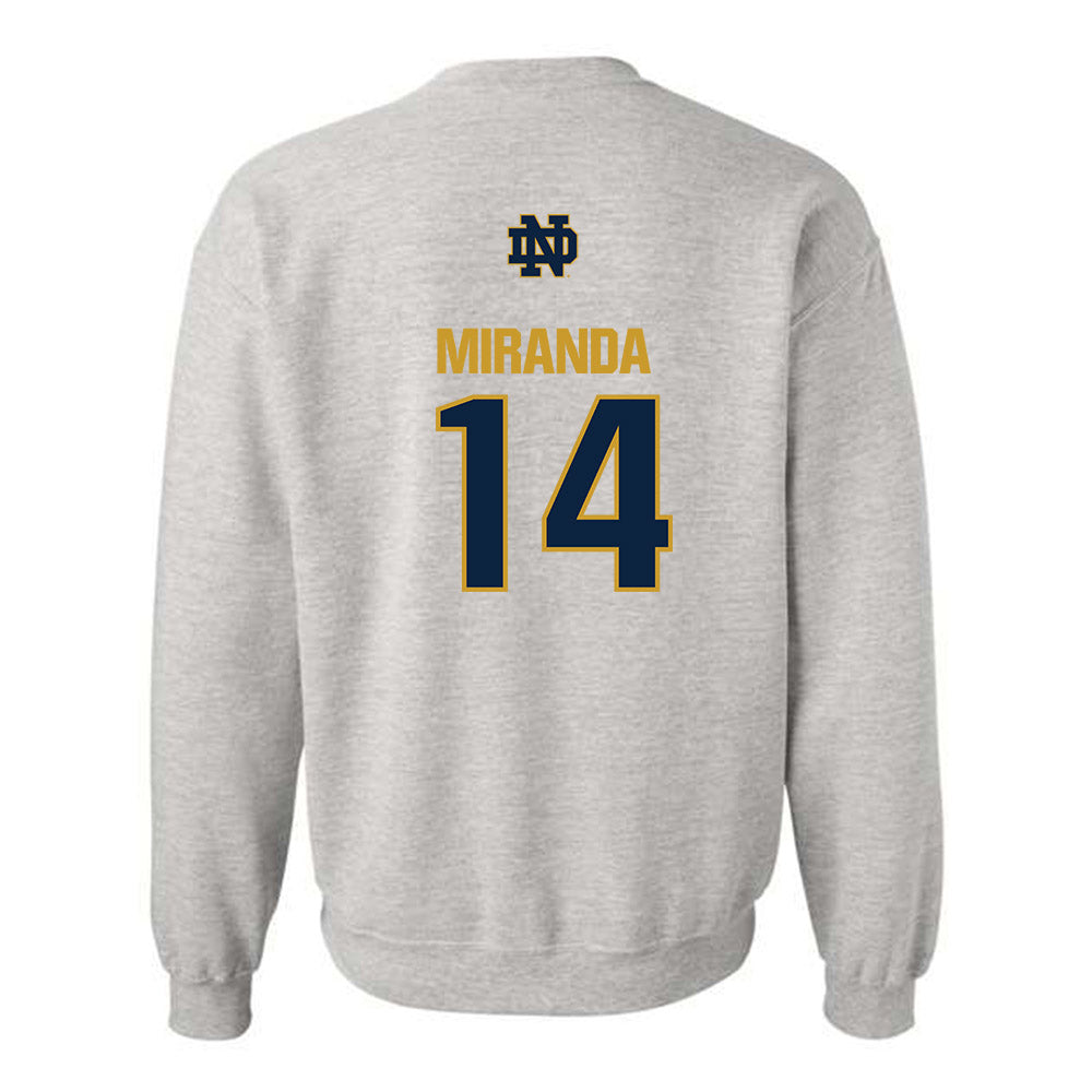 Notre Dame - NCAA Baseball : Shane Miranda - Classic Fashion Shersey Crewneck Sweatshirt-1