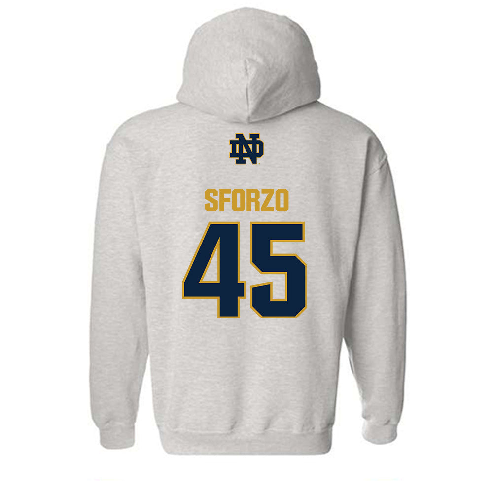 Notre Dame - NCAA Men's Lacrosse : Ryan Sforzo - Classic Fashion Shersey Hooded Sweatshirt-1