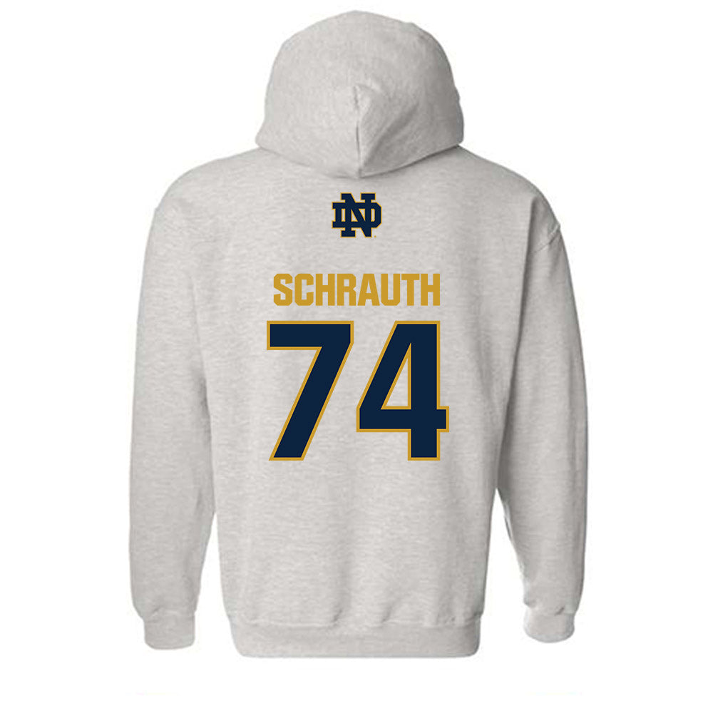 Notre Dame - NCAA Football : Billy Schrauth - Classic Fashion Shersey Hooded Sweatshirt-1