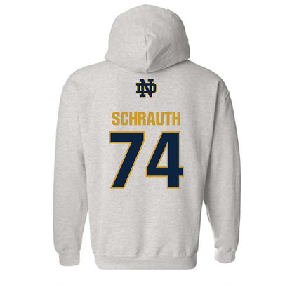 Notre Dame - NCAA Football : Billy Schrauth - Classic Fashion Shersey Hooded Sweatshirt-1