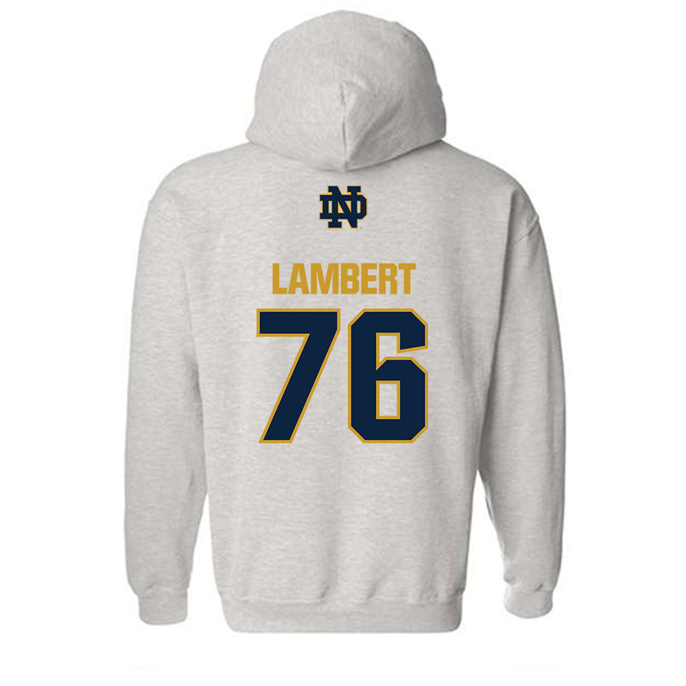 Notre Dame - NCAA Football : Guerby Lambert - Classic Fashion Shersey Hooded Sweatshirt-1