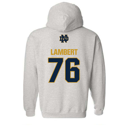 Notre Dame - NCAA Football : Guerby Lambert - Classic Fashion Shersey Hooded Sweatshirt-1