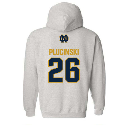 Notre Dame - NCAA Men's Ice Hockey : Zach Plucinski - Classic Fashion Shersey Hooded Sweatshirt