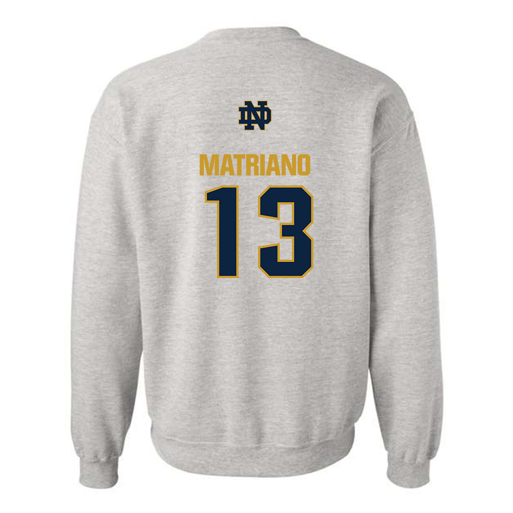 Notre Dame - NCAA Women's Soccer : Delaney Matriano - Classic Fashion Shersey Crewneck Sweatshirt-1