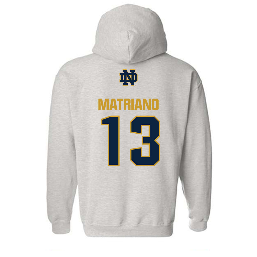 Notre Dame - NCAA Women's Soccer : Delaney Matriano - Classic Fashion Shersey Hooded Sweatshirt-1