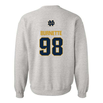 Notre Dame - NCAA Football : Noah Burnette - Classic Fashion Shersey Crewneck Sweatshirt-1