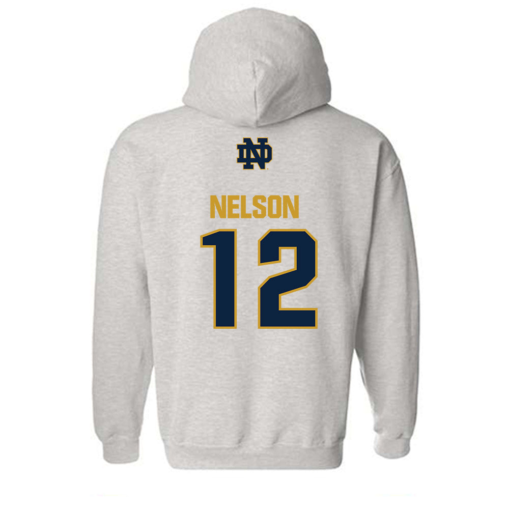 Notre Dame - NCAA Men's Ice Hockey : Henry Nelson - Classic Fashion Shersey Hooded Sweatshirt