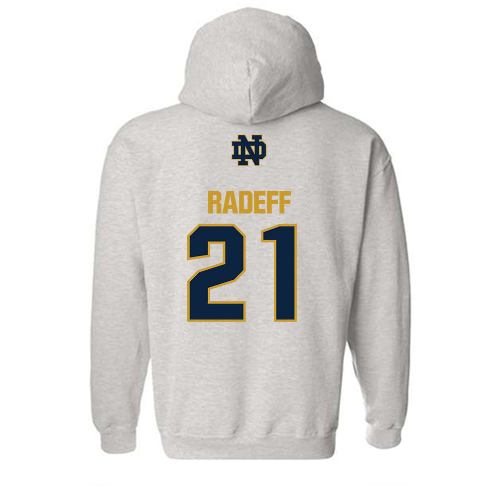 Notre Dame - NCAA Women's Volleyball : Mia Radeff - Classic Fashion Shersey Hooded Sweatshirt-1