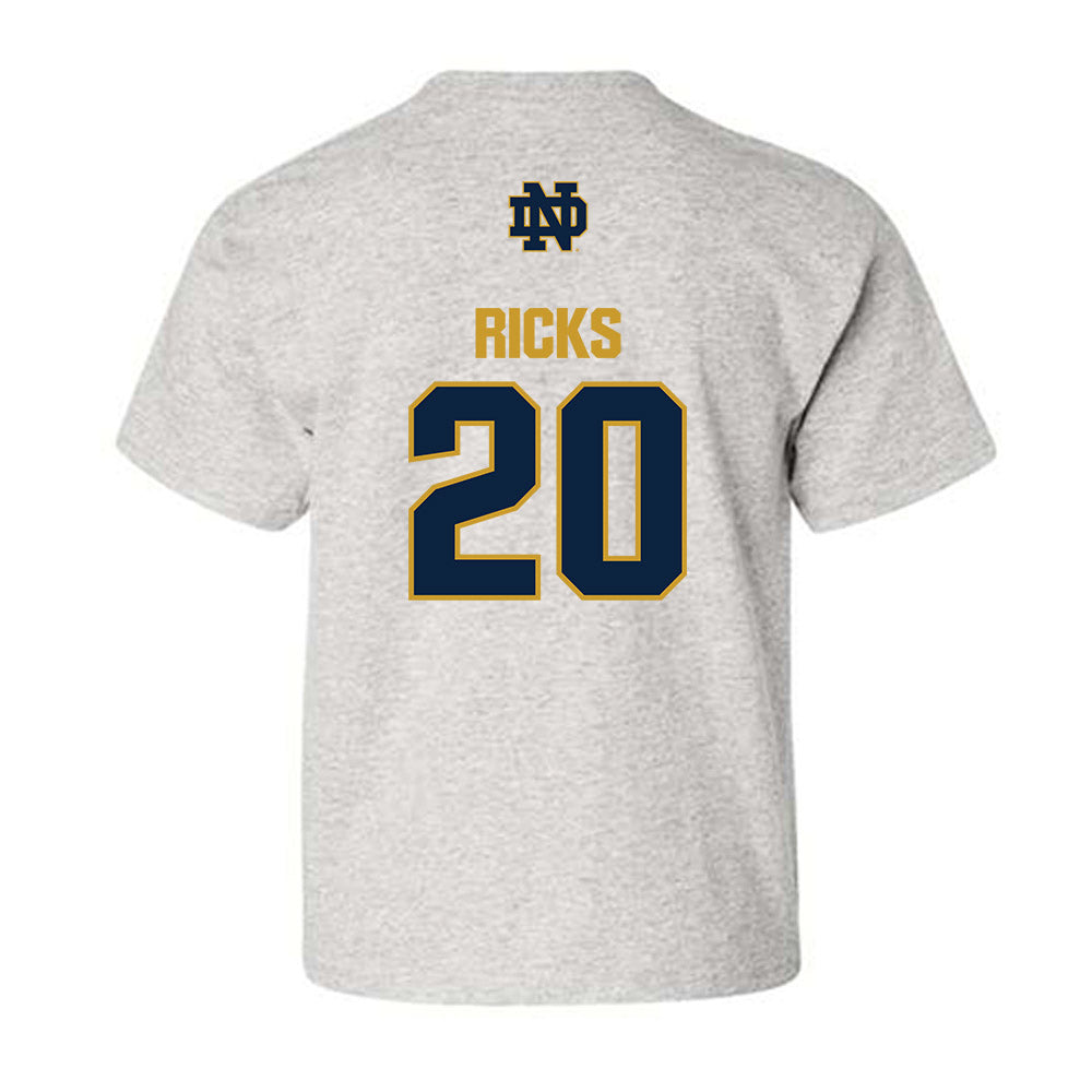 Notre Dame - NCAA Baseball : Caleb Ricks - Classic Fashion Shersey Youth T-Shirt-1