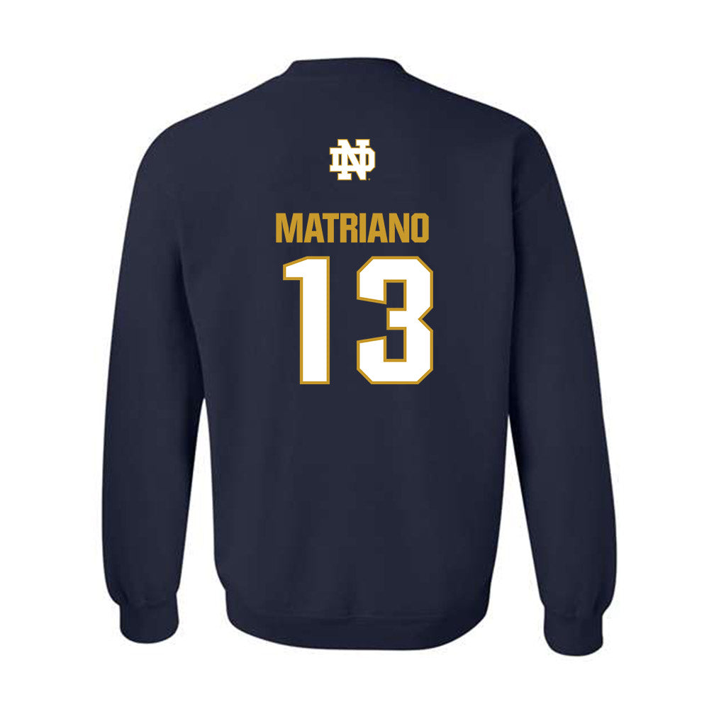 Notre Dame - NCAA Women's Soccer : Delaney Matriano - Classic Fashion Shersey Crewneck Sweatshirt-1