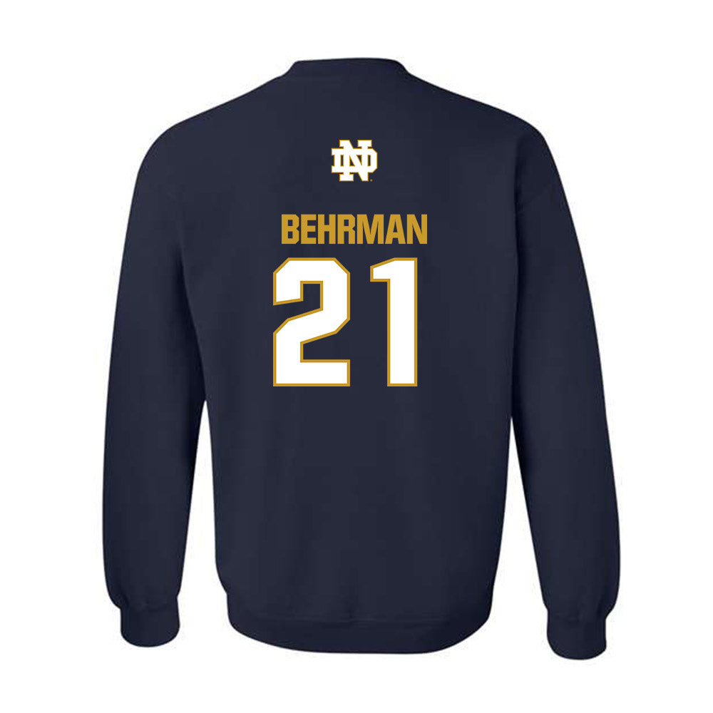 Notre Dame - NCAA Men's Lacrosse : Brock Behrman - Classic Fashion Shersey Crewneck Sweatshirt