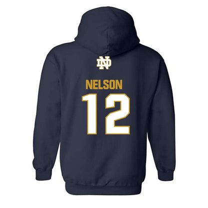 Notre Dame - NCAA Men's Ice Hockey : Henry Nelson - Classic Fashion Shersey Hooded Sweatshirt