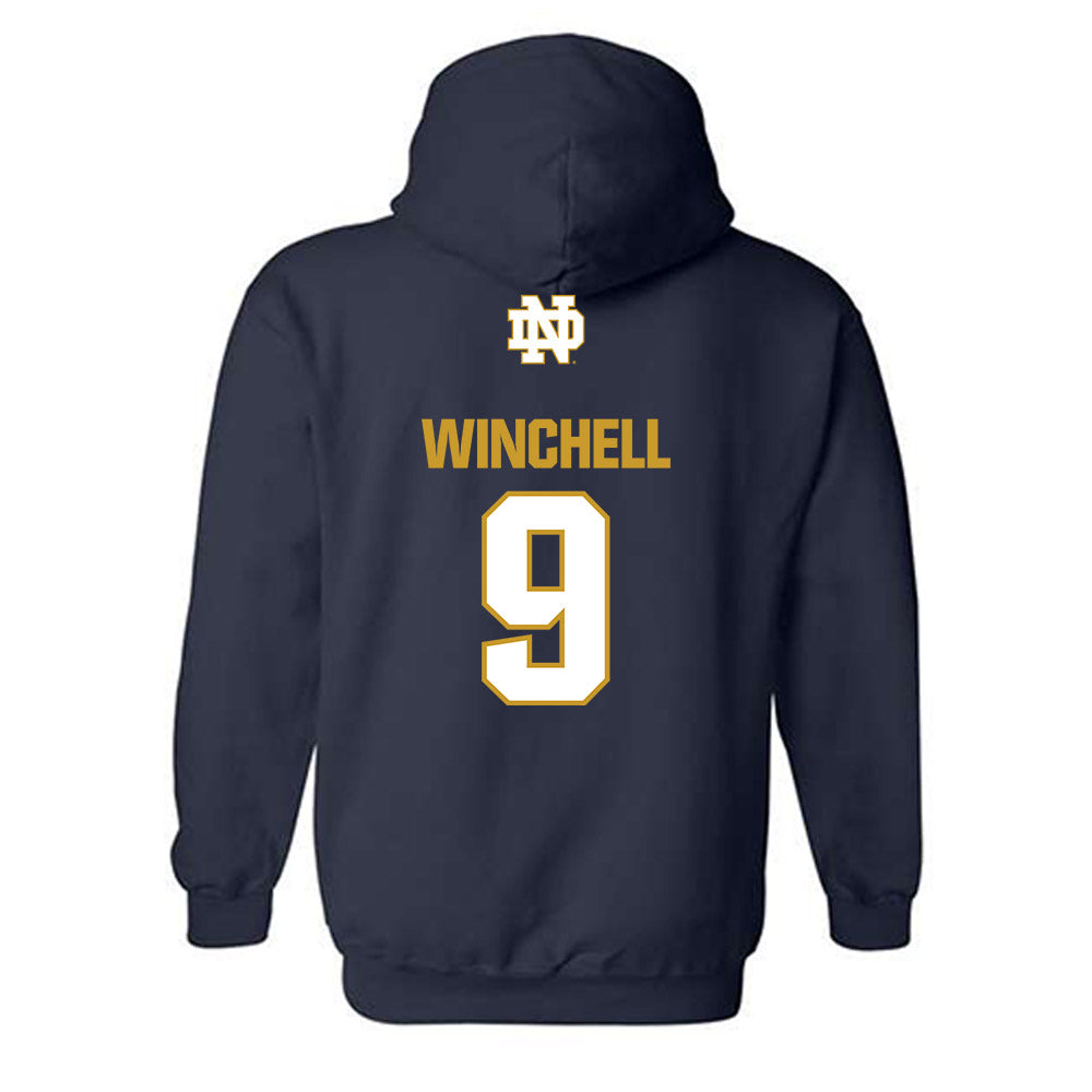 Notre Dame - NCAA Softball : Mickey Winchell - Classic Fashion Shersey Hooded Sweatshirt-1
