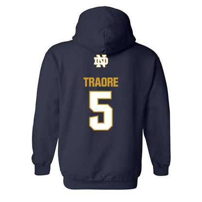 Notre Dame - NCAA Football : Boubacar Traore - Classic Fashion Shersey Hooded Sweatshirt-1