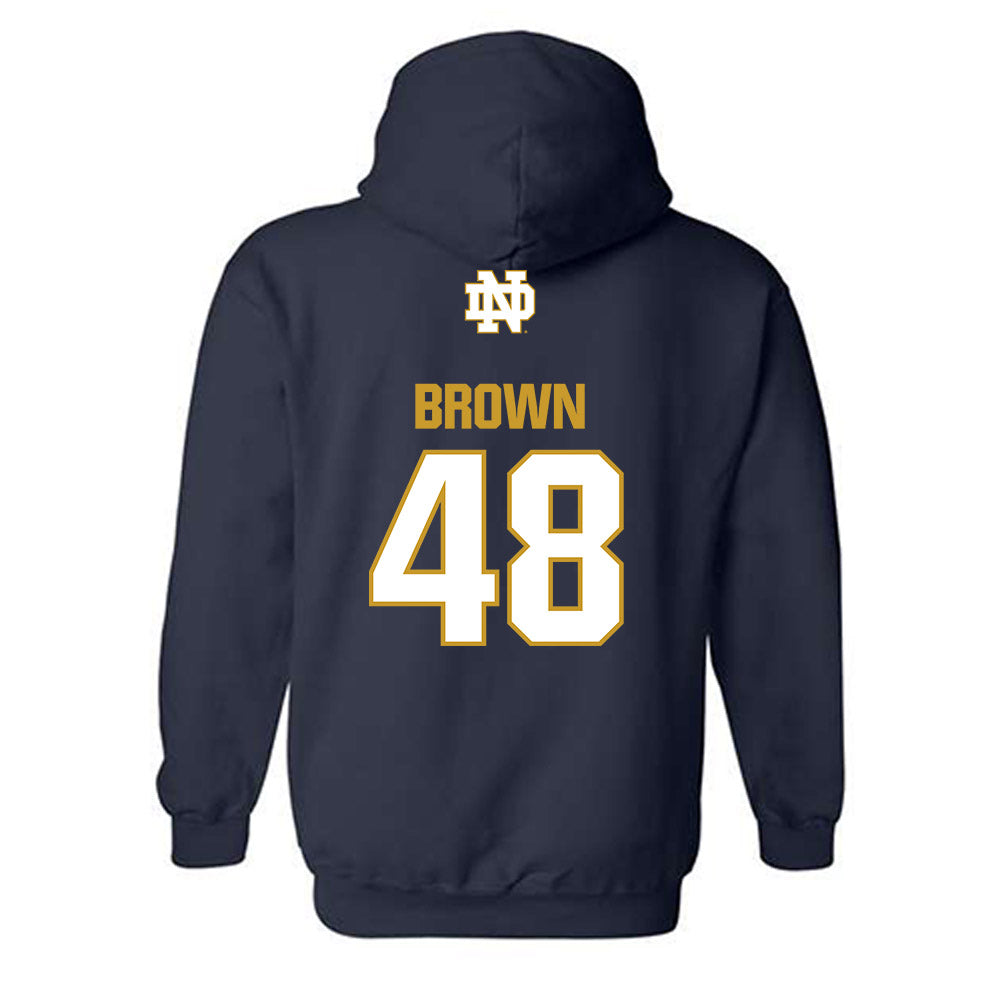 Notre Dame - NCAA Football : Mickey Brown - Classic Fashion Shersey Hooded Sweatshirt