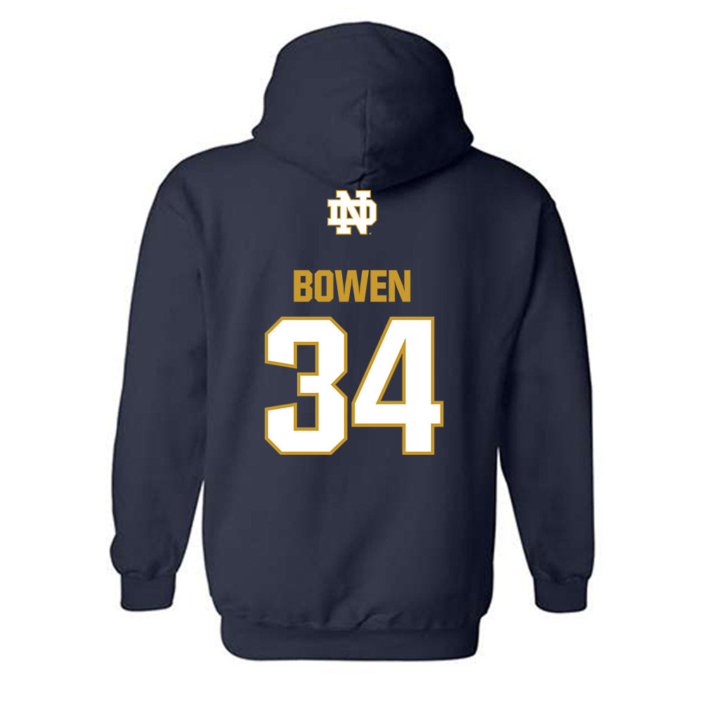 Notre Dame - NCAA Football : Drayk Bowen - Classic Fashion Shersey Hooded Sweatshirt-1