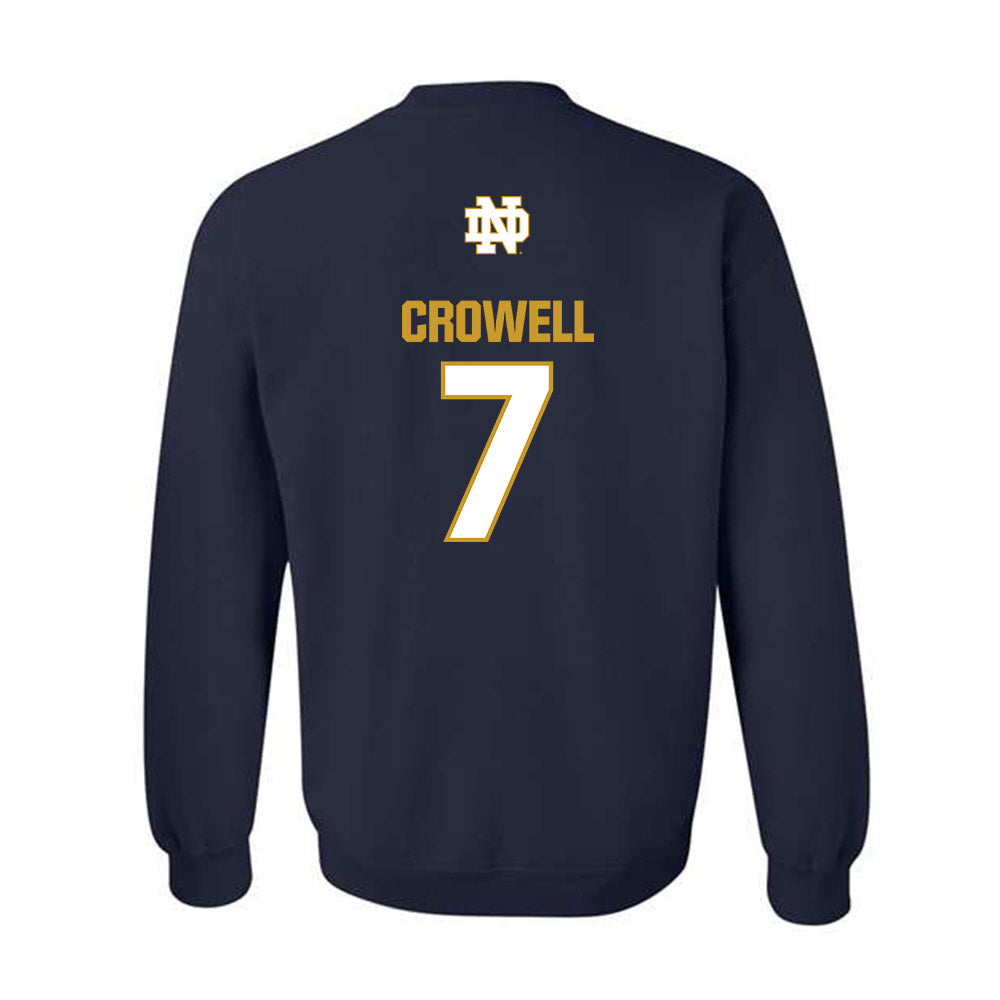 Notre Dame - NCAA Baseball : Caden Crowell - Classic Fashion Shersey Crewneck Sweatshirt-1