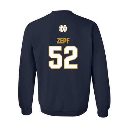 Notre Dame - NCAA Men's Lacrosse : Alex Zepf - Classic Fashion Shersey Crewneck Sweatshirt-1