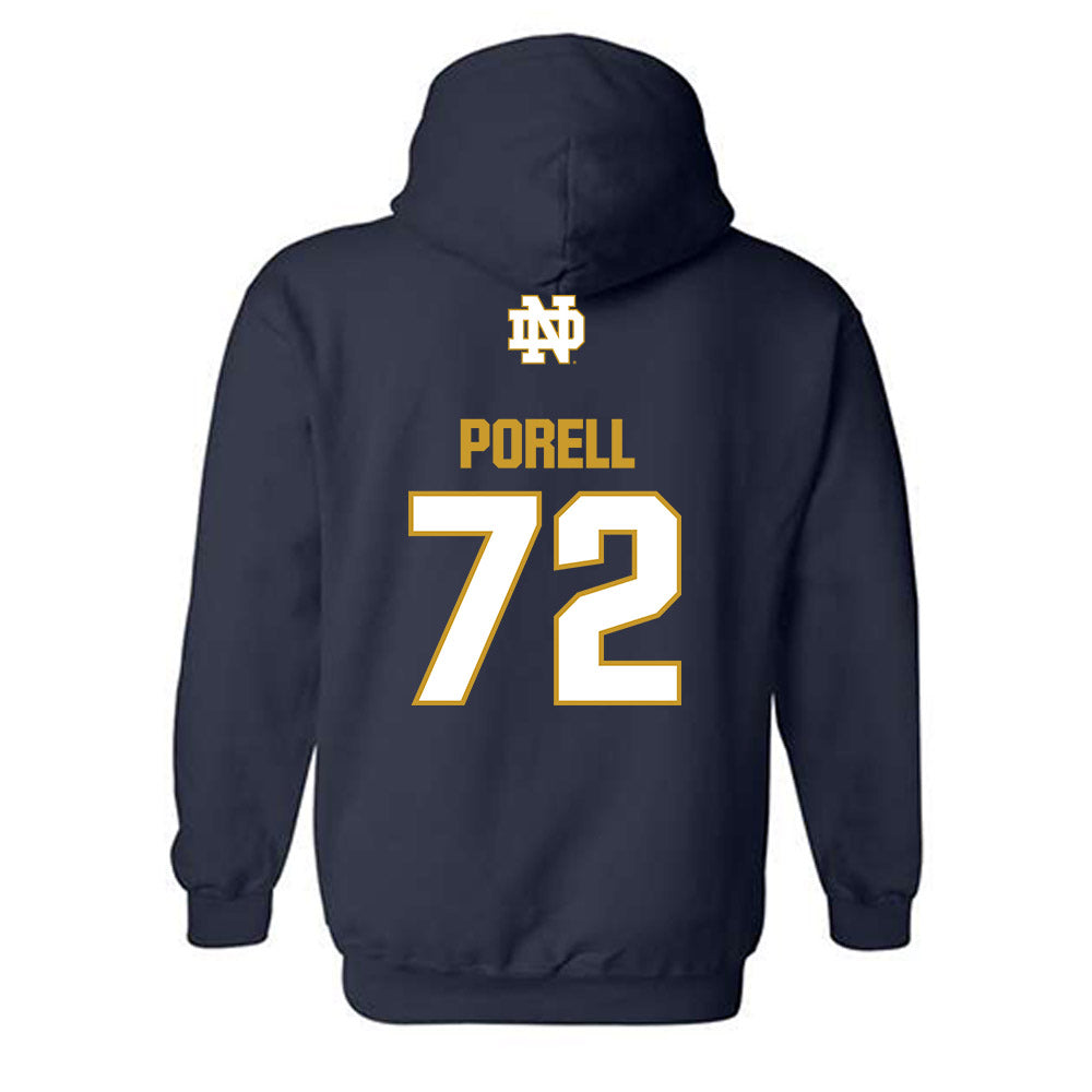Notre Dame - NCAA Men's Lacrosse : Thomas Porell - Classic Fashion Shersey Hooded Sweatshirt-1