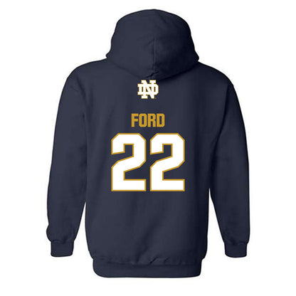 Notre Dame - NCAA Football : Devyn Ford - Classic Fashion Shersey Hooded Sweatshirt-1