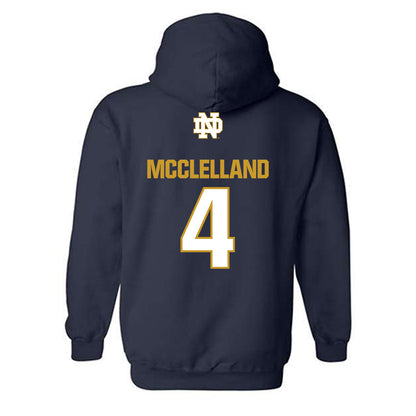 Notre Dame - NCAA Women's Lacrosse : Ellie McClelland - Classic Fashion Shersey Hooded Sweatshirt-1