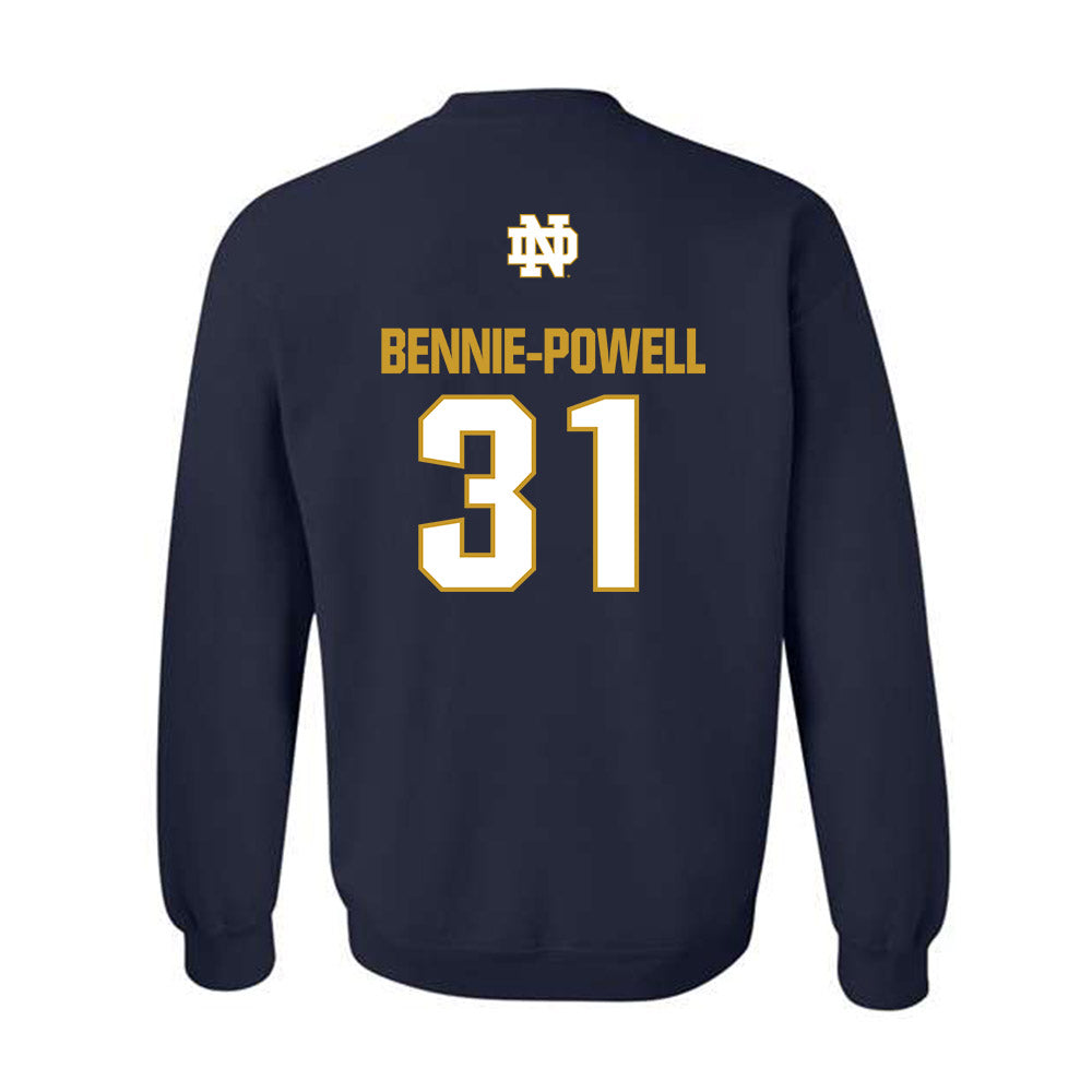 Notre Dame - NCAA Football : Taebron Bennie-Powell - Classic Fashion Shersey Crewneck Sweatshirt-1
