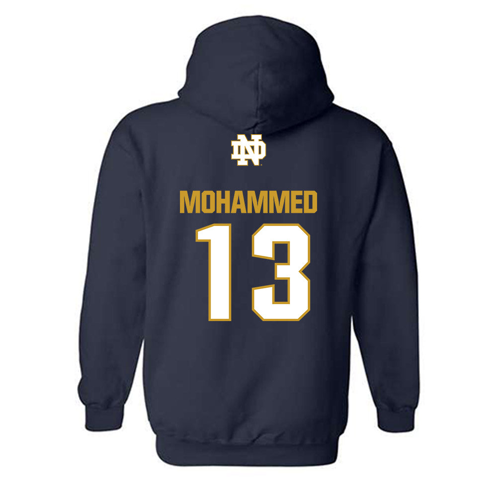 Notre Dame - NCAA Men's Basketball : Sir Mohammed - Classic Fashion Shersey Hooded Sweatshirt-1