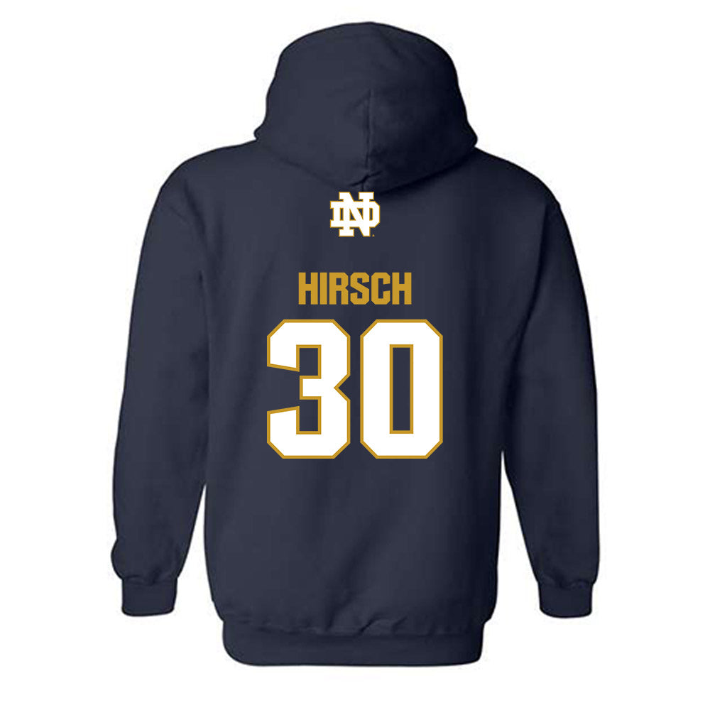Notre Dame - NCAA Baseball : Xavier Hirsch - Classic Fashion Shersey Hooded Sweatshirt-1