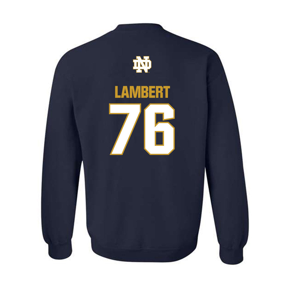 Notre Dame - NCAA Football : Guerby Lambert - Classic Fashion Shersey Crewneck Sweatshirt-1