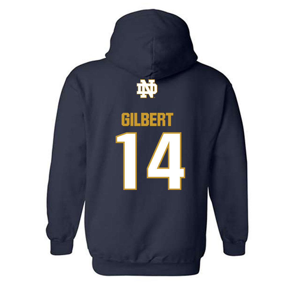 Notre Dame - NCAA Football : Micah Gilbert - Classic Fashion Shersey Hooded Sweatshirt-1