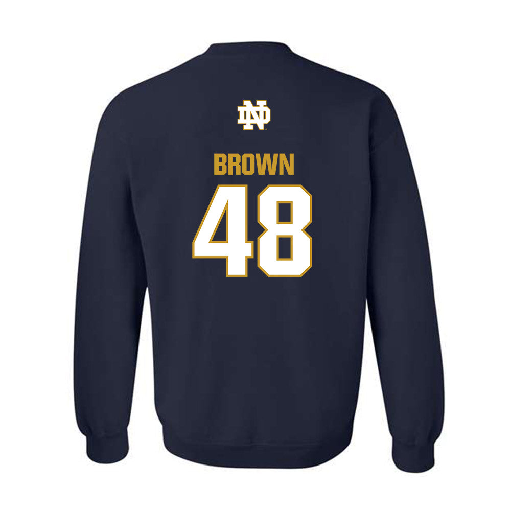 Notre Dame - NCAA Football : Mickey Brown - Classic Fashion Shersey Crewneck Sweatshirt