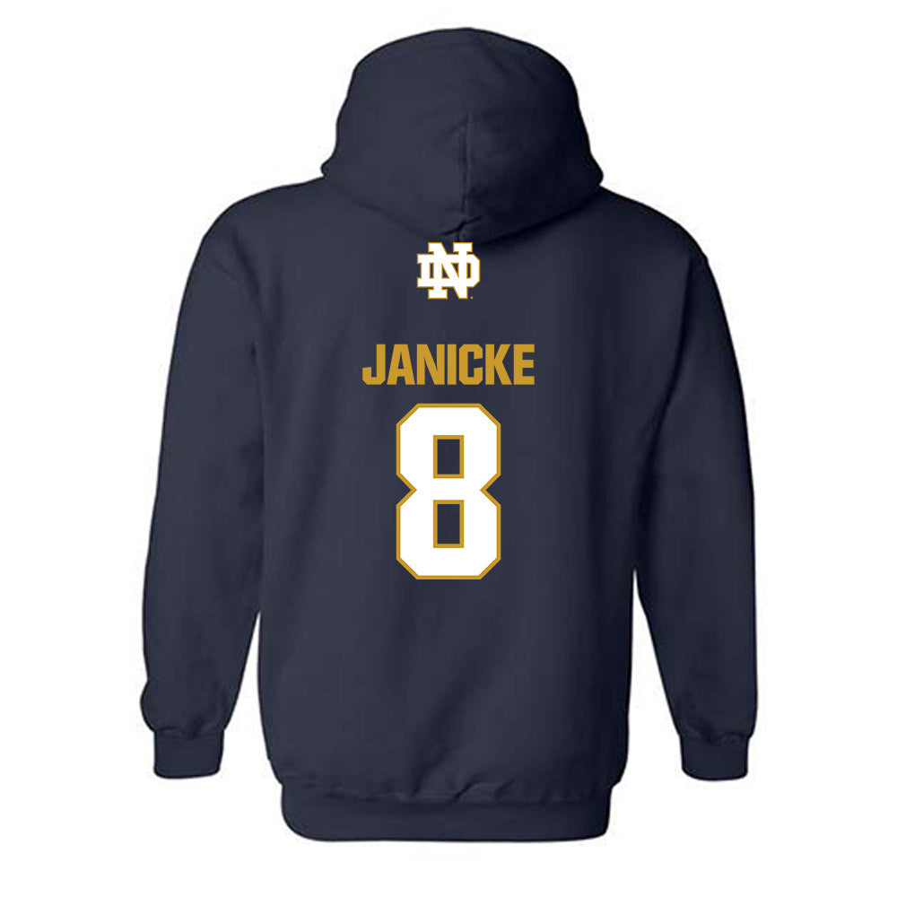 Notre Dame - NCAA Men's Ice Hockey : Justin Janicke - Classic Fashion Shersey Hooded Sweatshirt