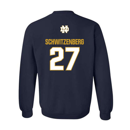 Notre Dame - NCAA Men's Lacrosse : Nate Schwitzenberg - Classic Fashion Shersey Crewneck Sweatshirt-1