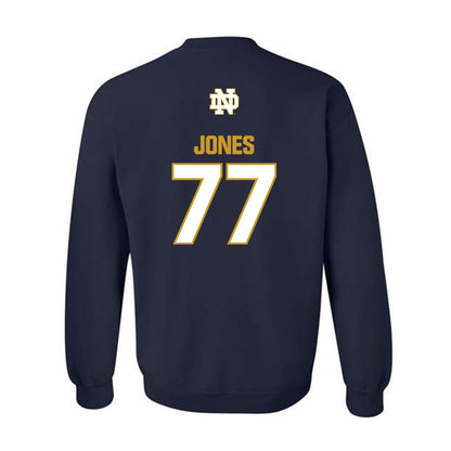 Notre Dame - NCAA Football : Peter Jones - Classic Fashion Shersey Crewneck Sweatshirt-1