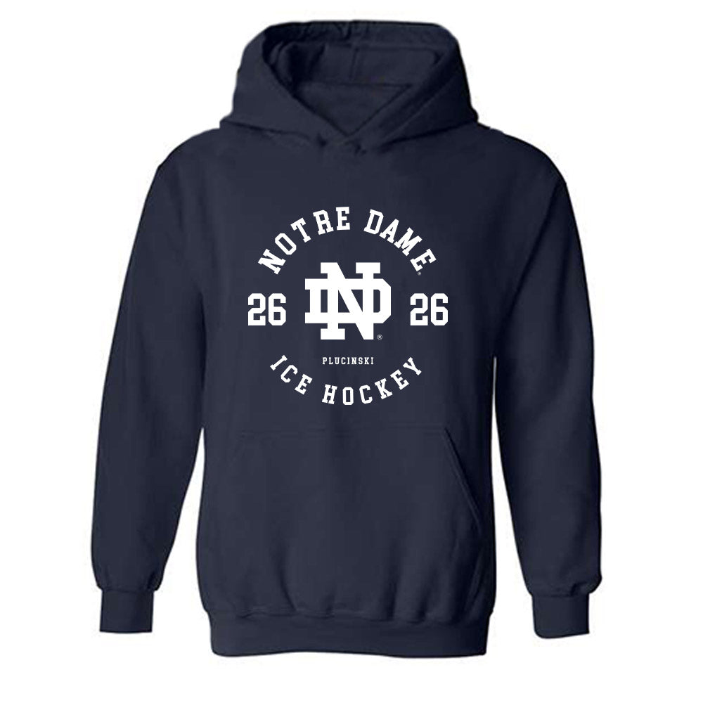 Notre Dame - NCAA Men's Ice Hockey : Zach Plucinski - Classic Fashion Shersey Hooded Sweatshirt