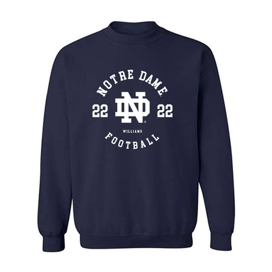 Notre Dame - NCAA Football : Aneyas Williams - Classic Fashion Shersey Crewneck Sweatshirt-0