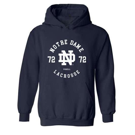 Notre Dame - NCAA Men's Lacrosse : Thomas Porell - Classic Fashion Shersey Hooded Sweatshirt-0