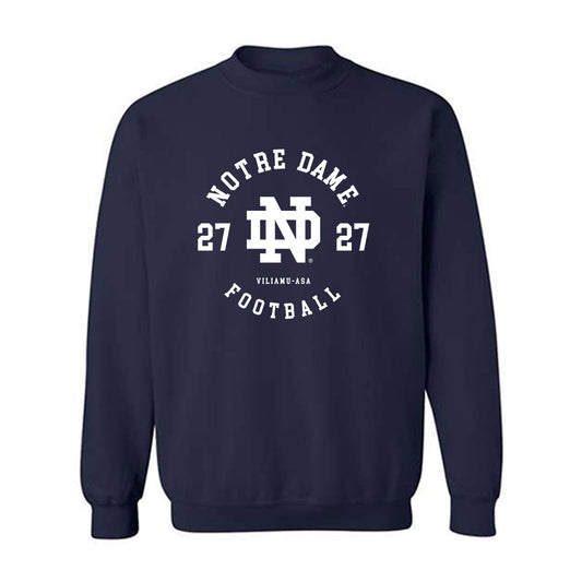 Notre Dame - NCAA Football : Kyngstonn Viliamu-Asa - Classic Fashion Shersey Crewneck Sweatshirt-0