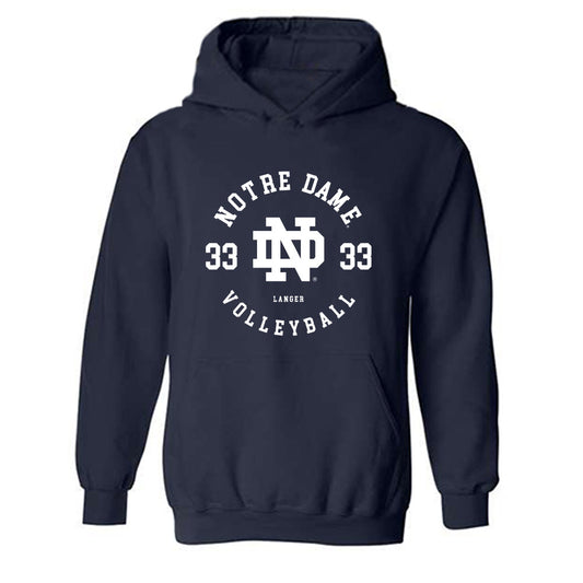 Notre Dame - NCAA Women's Volleyball : Grace Langer - Classic Fashion Shersey Hooded Sweatshirt