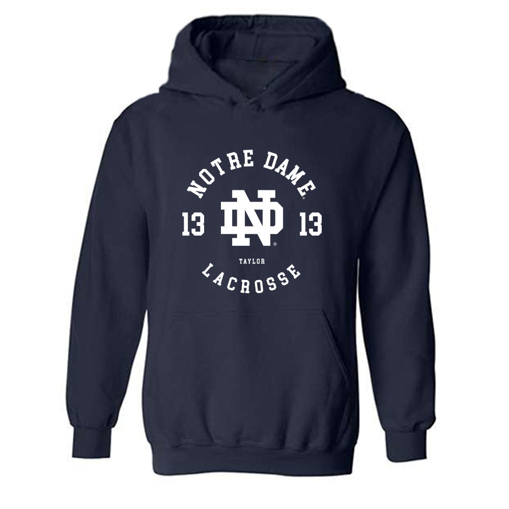 Notre Dame - NCAA Men's Lacrosse : Jake Taylor - Classic Fashion Shersey Hooded Sweatshirt-0