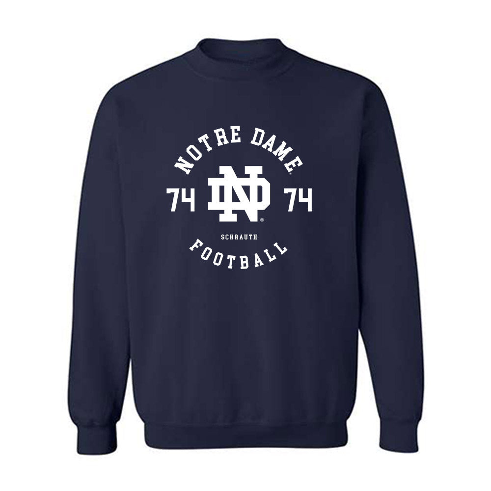 Notre Dame - NCAA Football : Billy Schrauth - Classic Fashion Shersey Crewneck Sweatshirt-0
