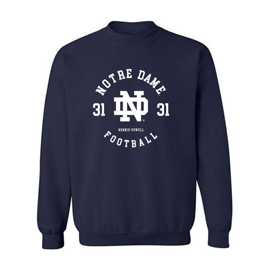 Notre Dame - NCAA Football : Taebron Bennie-Powell - Classic Fashion Shersey Crewneck Sweatshirt-0