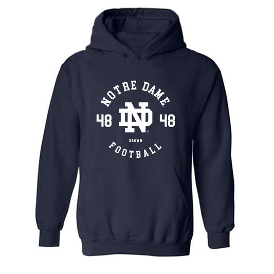 Notre Dame - NCAA Football : Mickey Brown - Classic Fashion Shersey Hooded Sweatshirt